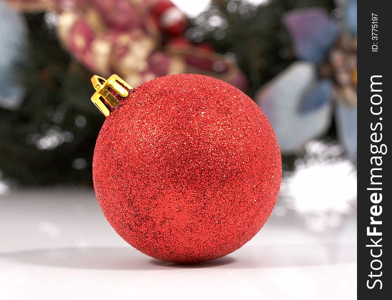 Close-up shot of a christmas ball. Close-up shot of a christmas ball