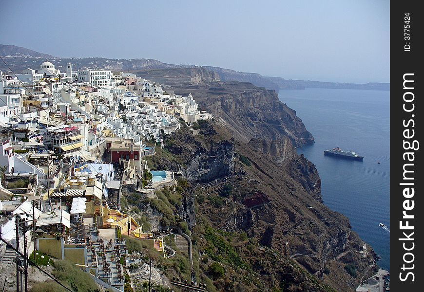 Houses and hotels at Santorini Island, Greece. Houses and hotels at Santorini Island, Greece.