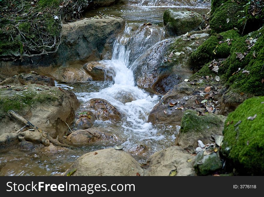 Water flowing in the creek. Tranquil scene. Canon 400d