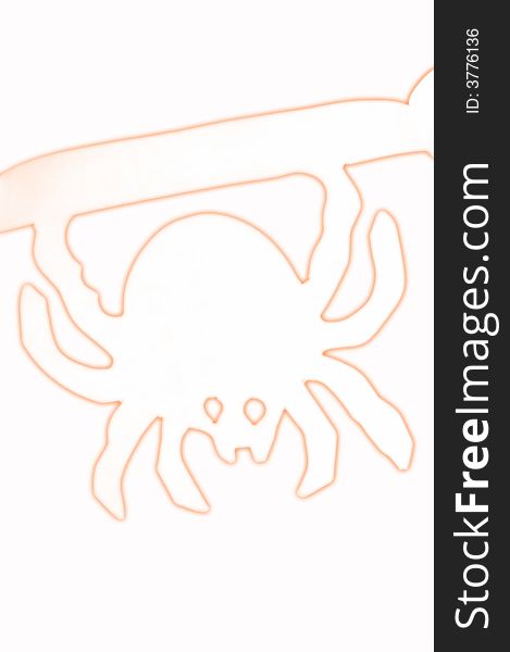A spider holloween decoration over a white background