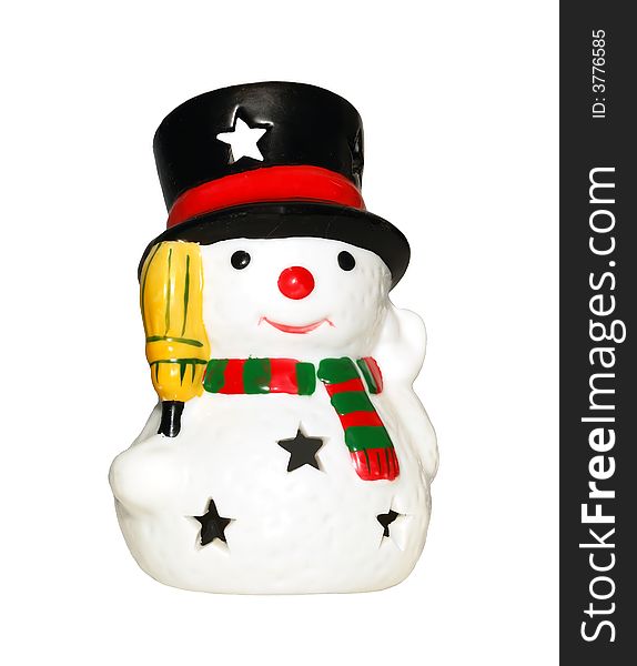 Snowman isolated over a white background