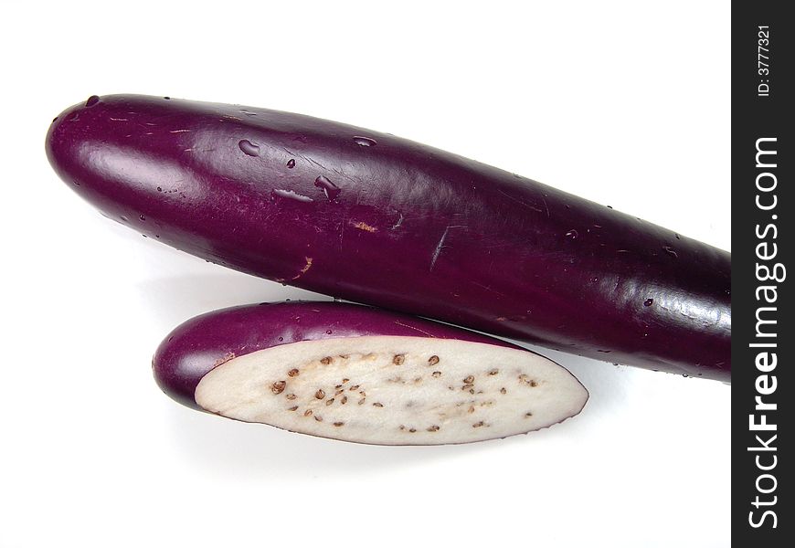 Isolated Ripe Asian Eggplant