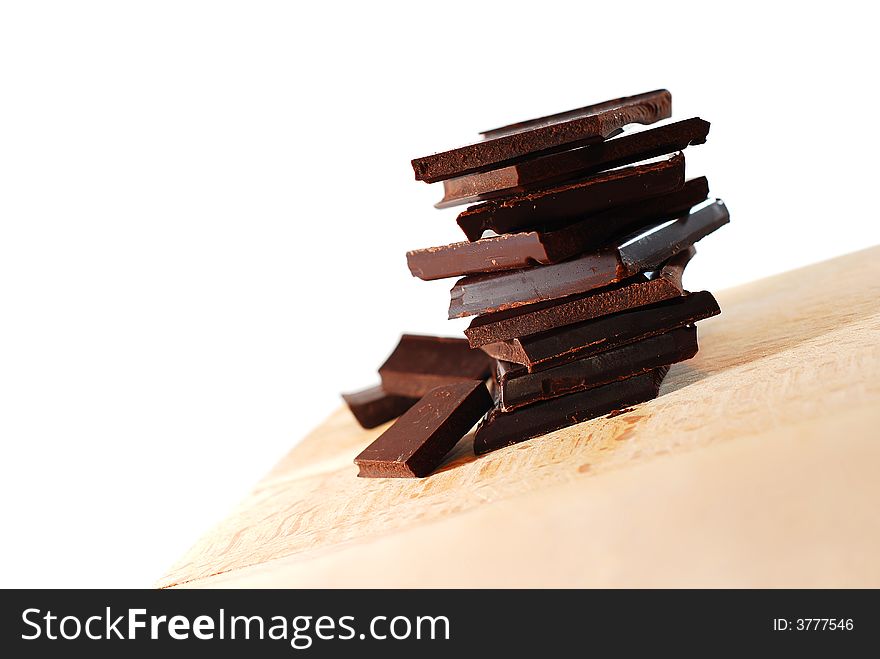 Isolated chocolate blocks closeup... mmm yummy