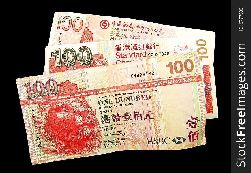 Hong Kong Paper Currency macro close-up ($100). Hong Kong Paper Currency macro close-up ($100)