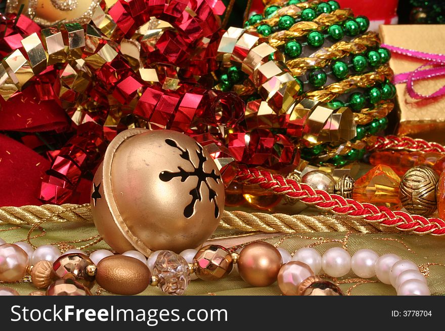 Christmas Ornaments With Ribbons and Beads. Christmas Ornaments With Ribbons and Beads