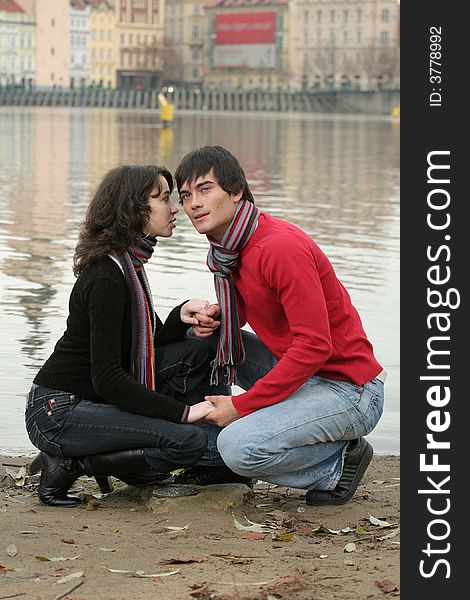 Happy Couple Near The River