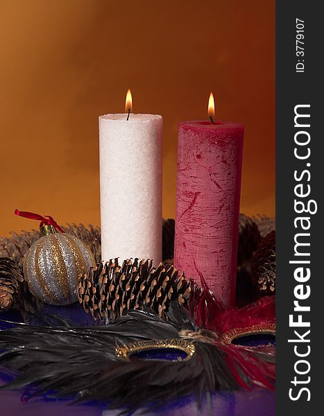 Christmas candles with toys