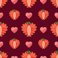 Heart Of Strawberry And Hearts In Seamless Pattern Royalty Free Stock Photo Heart Of Strawberry And Hearts In Seamless Pattern Royalty Free Stock Photo