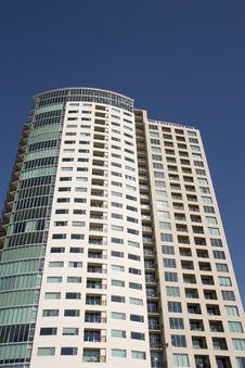 Condo Tower Against Blue Stock Photography Condo Tower Against Blue Stock Photography