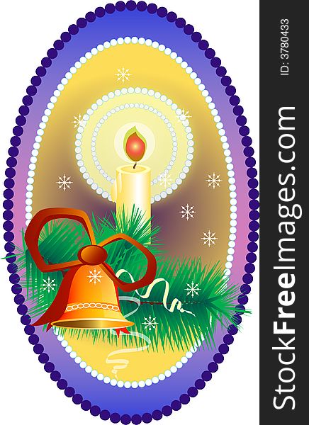 The christmas illustration with candle. The christmas illustration with candle.