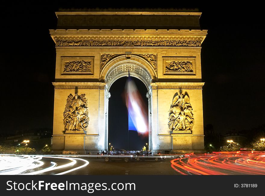 Arch of triomphe on the Champs Elysees