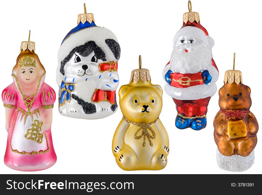 Christmas toys shaped as a fairy-tales characters. Christmas toys shaped as a fairy-tales characters