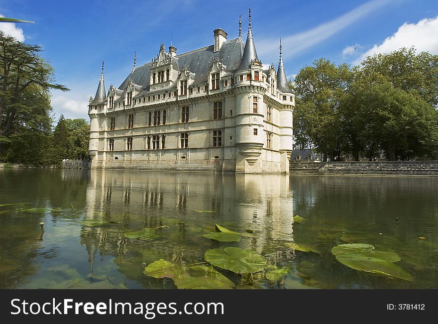 Big castle close to a lake in france