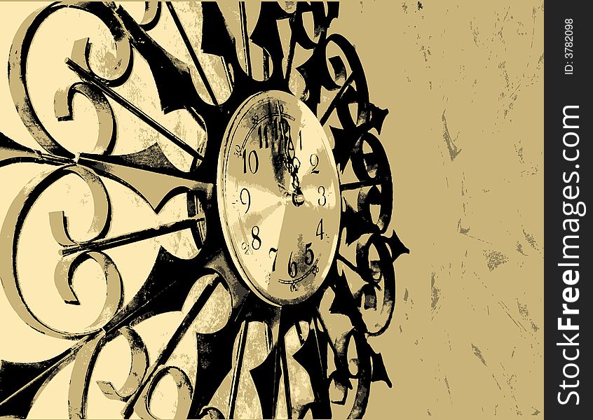 Illustration of an old clock portaying the passage of time.