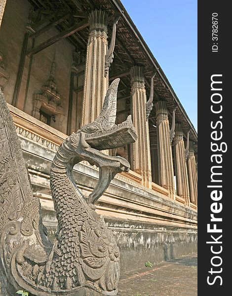 The exterior of Wat Haw Pha Kaew in Vientiane, Laos. The exterior of Wat Haw Pha Kaew in Vientiane, Laos