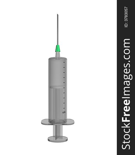 3d illustration of empty syringe isolated