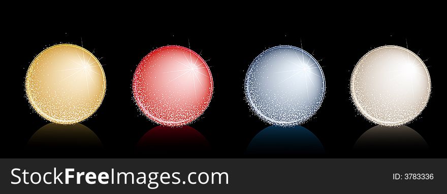 Vector Christmas balls in various colors