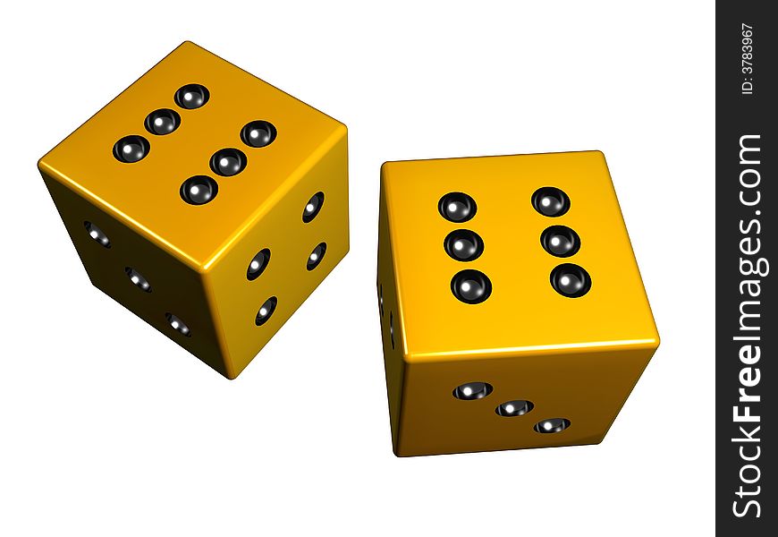 Golden dice, created with 3d studio max & rendered. Golden dice, created with 3d studio max & rendered.