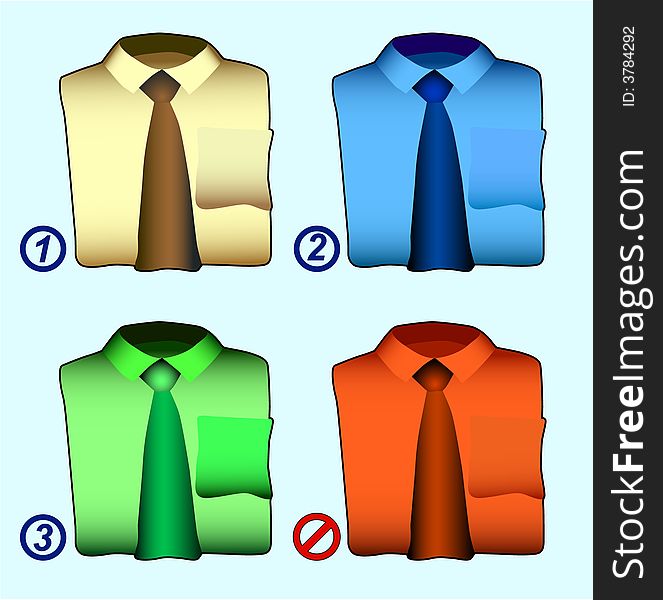 Vector set of color shirts