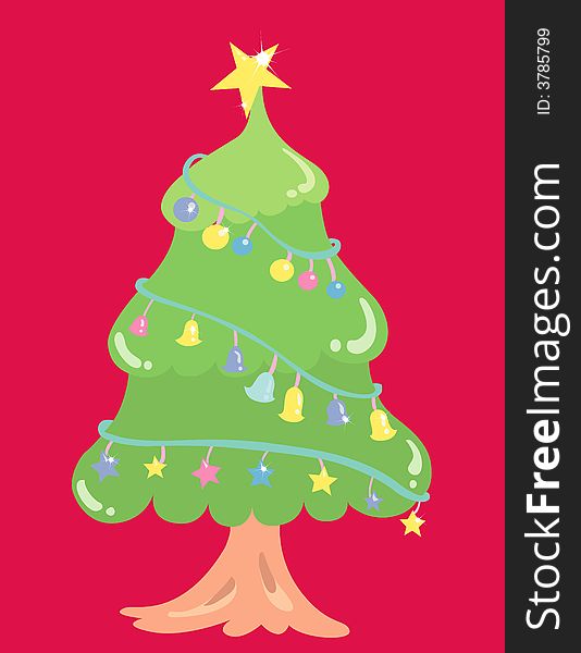 Cartoon illustration of a Christmas Tree