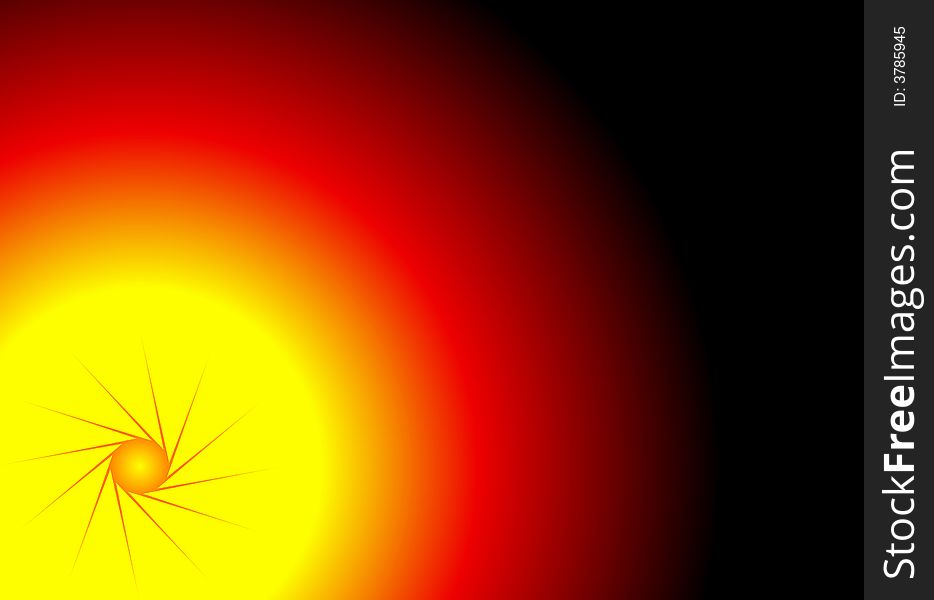 Red and yellow abstract fireball illustration. Red and yellow abstract fireball illustration