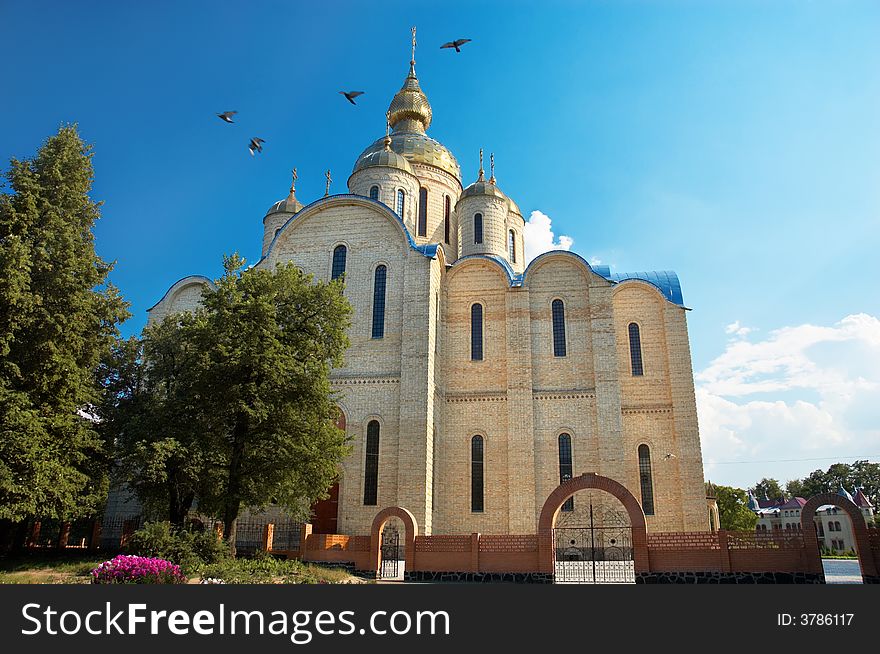 The largest in Ukraine Orthodox St. Archangel Michael's Cathedral situated in Cherkassy city. The largest in Ukraine Orthodox St. Archangel Michael's Cathedral situated in Cherkassy city.