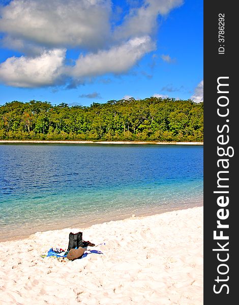 Lake McKenzie is one of the popular freshwater lake at Fraser Island, Australia. Lake McKenzie is one of the popular freshwater lake at Fraser Island, Australia