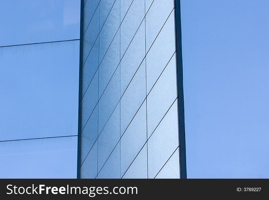 High blue Windows of modern business building