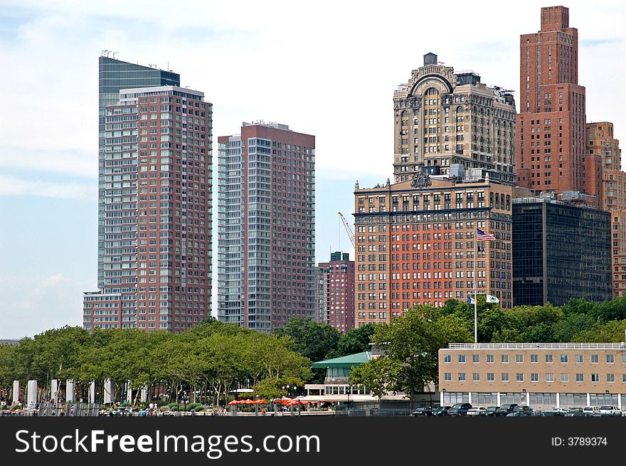 A view of manhattan building in new york. A view of manhattan building in new york