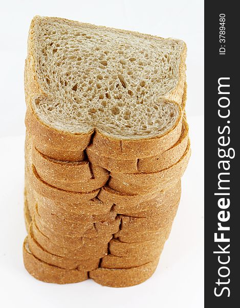 A close up macro of stacked wheat bread. A close up macro of stacked wheat bread
