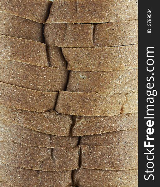 A close up macro of stacked wheat bread. A close up macro of stacked wheat bread