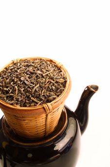 Green Tea In Strainer Royalty Free Stock Photos Green Tea In Strainer Royalty Free Stock Photos