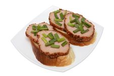 Sandwiches With A Green Onions Stock Photography Sandwiches With A Green Onions Stock Photography