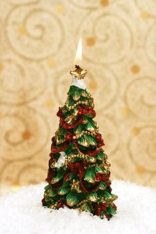 Festive New-year Candle Royalty Free Stock Photography Festive New-year Candle Royalty Free Stock Photography