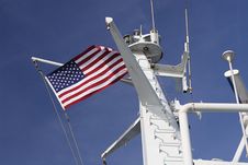 Us Flag Flying On Ferry Boat Stock Photo Us Flag Flying On Ferry Boat Stock Photo