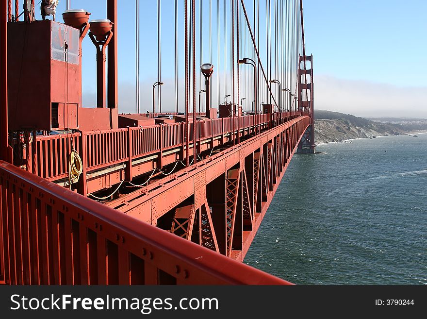 Walking inside the Golden Gate Bridge - San Francisco. Walking inside the Golden Gate Bridge - San Francisco.
