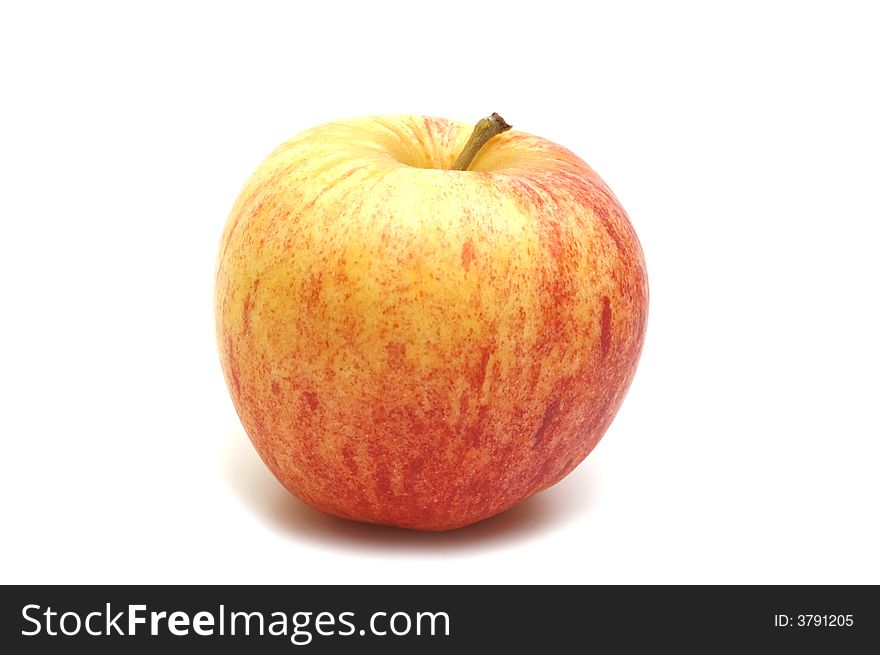 One apple on white background