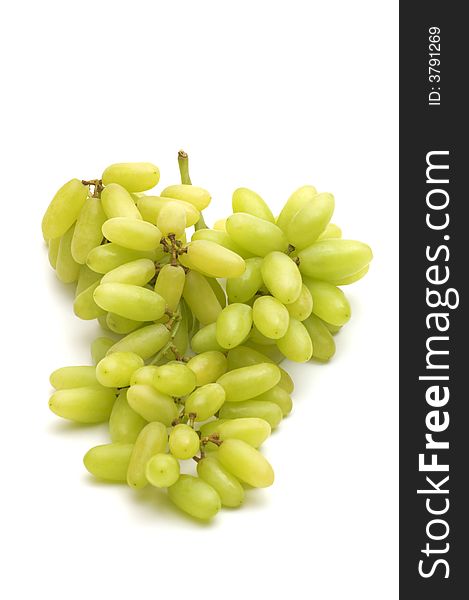 Fresh green grape on white background