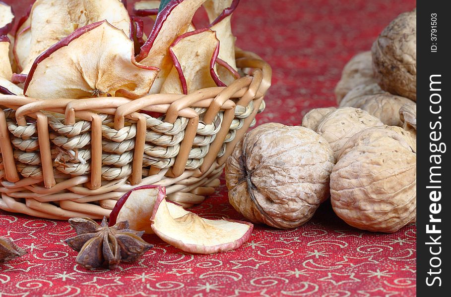 Christmas - Dried apples, walnuts and anise