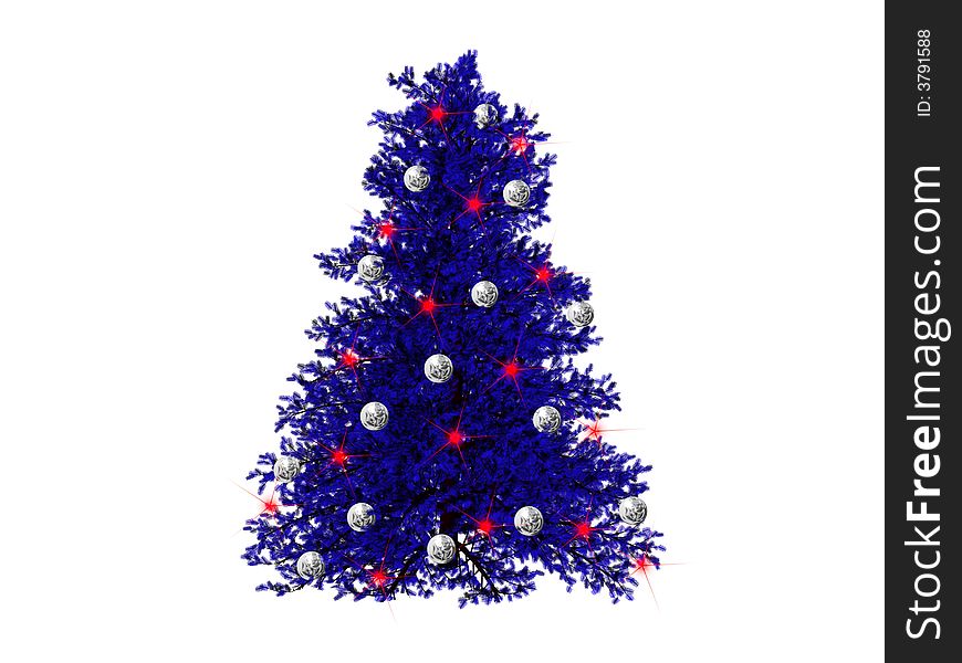 Christmas tree, created with 3d studio max and rendered.