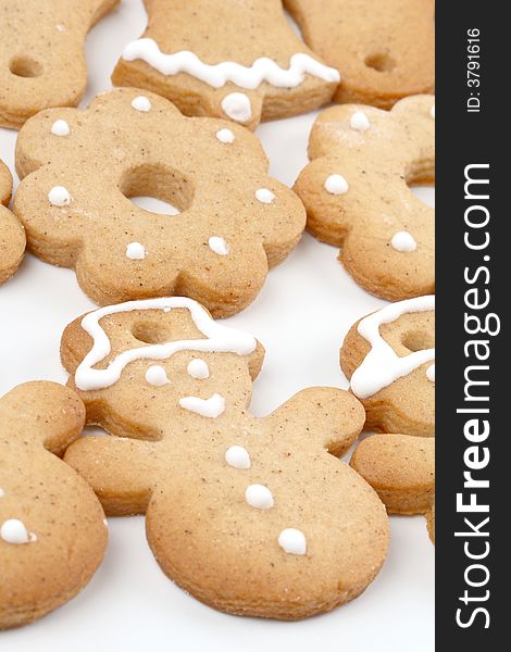 Christmas gingerbread cookies- snowman, bell, flower
