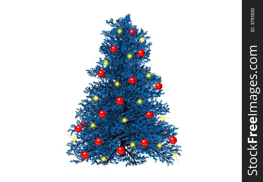 Christmas tree, created with 3d studio max and rendered.