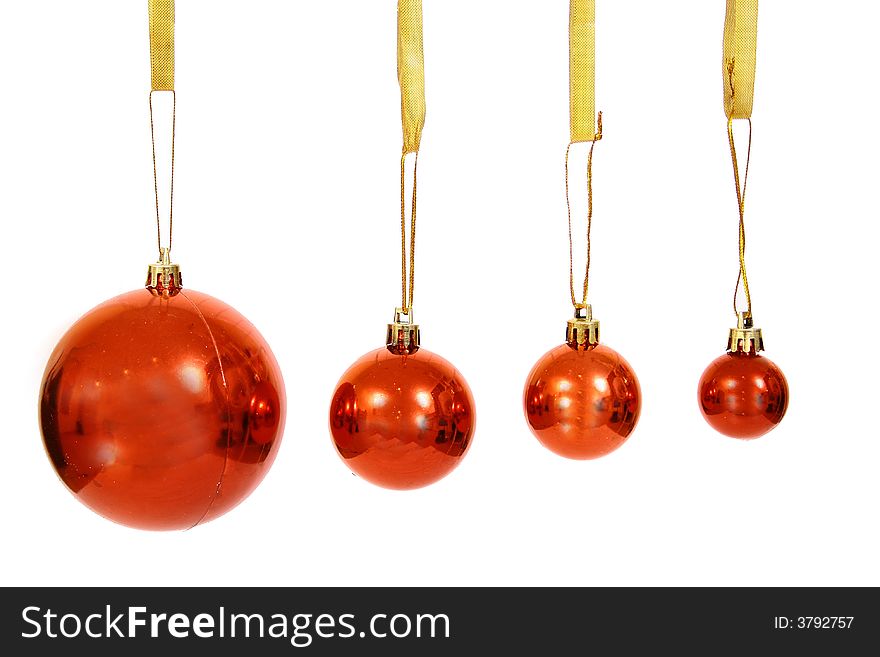 Christmas balls on a white background