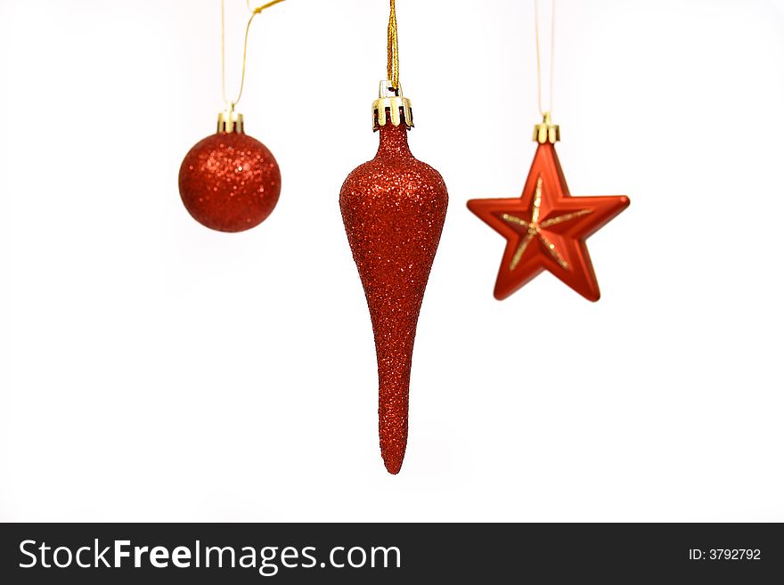 Christmas balls on a white background