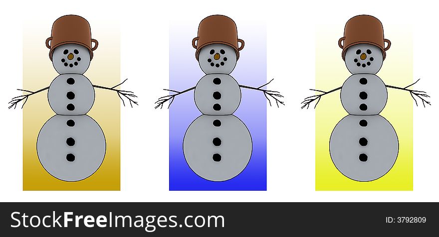 Isolated snowman set for winter/christmas design. Isolated snowman set for winter/christmas design