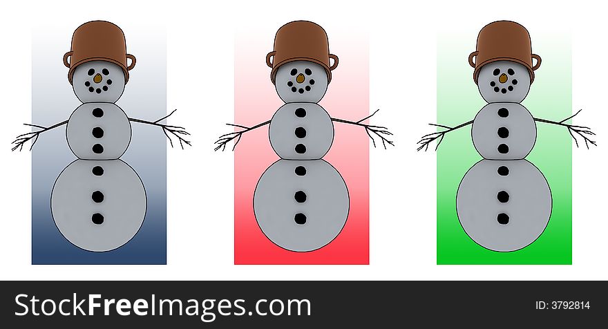 Isolated snowman set for winter/christmas design. Isolated snowman set for winter/christmas design