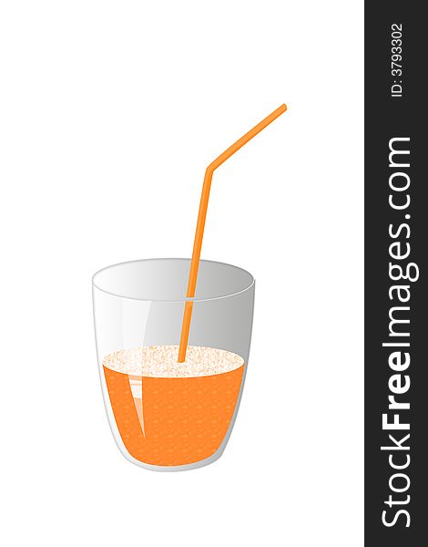 Computer generated image of a glass filled with orange juice. Computer generated image of a glass filled with orange juice