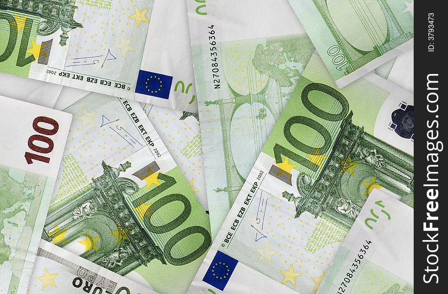 Lot of European Union money, currency Euro. Studio shot, composite. Lot of European Union money, currency Euro. Studio shot, composite.