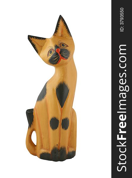 Wooden figurine of a cat (with path)