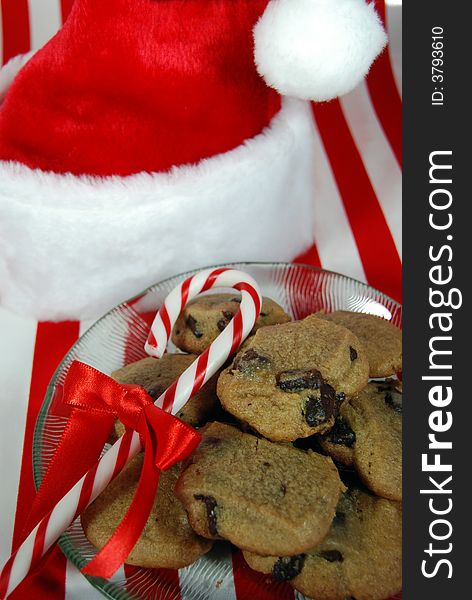 Cookies and candycane left for santa. Cookies and candycane left for santa.